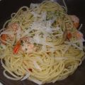 Spaghetti aglio e olio con Scampi