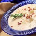 Cremige Kartoffelsuppe mit Speck