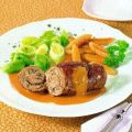 Rinderroulade mit Pilzfüllung und Porreegemüse
