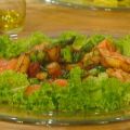 Gebratener Spargelsalat mit mariniertem Lachs
