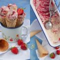 Holunderblüten-Eis mit Erdbeerswirl und Vanille