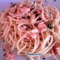 Butter-Knoblauch-Krebs mit Spaghetti