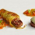Filets in Kartoffeltüte mit Karotten-Lauch-Salat