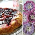 lila Häkelblumen & Pflaumen Tarte Tatin * Plum[...]