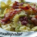 Farfalle mit Lauch und Speck