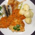 Fisch :  -Gebratene Sardinen u. Flügelbutt-