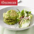 Erbsen-Minze-Küchlein mit Frühlingssalat