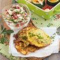 Zucchinipuffer mit Paprikaquark
