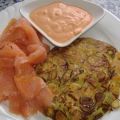 Kartoffel-Lauch-Rösti mit Räucherlachs