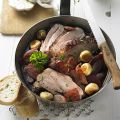 Coq au vin aus der Putenkeule mit Champignons[...]