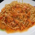 Spaghetti mit Garnelen in Kräuter-Tomaten-Sauce