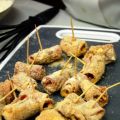 Frittierte Schinkenstreifen präsentieren sich[...]