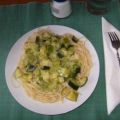 Spaghetti mit Lauch-Zucchini-Soße