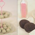 Oreo-Pralinen im weißen Kleidchen