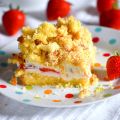 Erdbeer Vanille Krümel Torte ohne Sahne