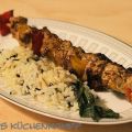 Puten-Schaschlik mit Wildreis und Salbei-Butter