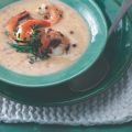 Bohnencremesuppe mit Garnelen