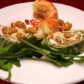 Scampi auf Spinat-Lachs-Crêpes mit[...]