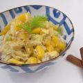 Mildes Curry aus Steckrüben und Fenchel