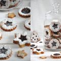 Spitzbuben mit Walnuss und Brombeere