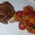 Rumpsteak mit buntem Gemüse