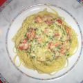 Spaghetti mit Paprika-Gorgonzola-Soße