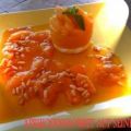 Aprikosen-Sorbet mit Minze auf seinem Compot[...]