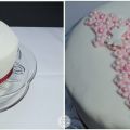 Fondanttorte mit Himbeer-Panna Cotta-Füllung