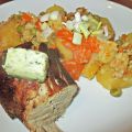 Schweinefilet auf Gemüsebett