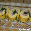 Gebackene Omelett Rolle aus dem Ofen