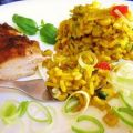 Curry-Reis mit Lauch und Mais ...
