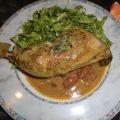 Curry-Hähnchenschenkel mit Endiviensalat
