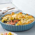 Nudelgratin mit Lachs und Mangold