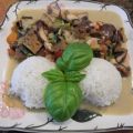 Vegan : Seitan - Curry - Pfanne mit Reis