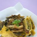 Pilzpfanne mit gebratenen Maultauschen