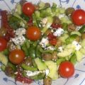 Salat rot weiß grün