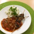 Schaschlyk mit Risibisi (Fleischspieß mit Reis)