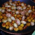 Geröstete Maronen und Kartoffeln