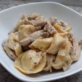 Filetgeschnetzeltes mit Käsetortellini