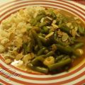 Curry-Bohnen mit Garnelen und Reis