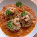 Hähnchen-Polpette mit Garnelen-Tomaten-Sauce