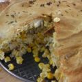 Herzhafter Hühnchen-Kichererbsen-Kuchen