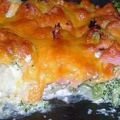 Kartoffelauflauf mit Blumenkohl und Brokkolie