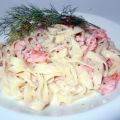 Tagiatelle mit Lachs-Meerrettich-Dill-Sauce