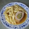 Lende mit Erbsen und Edelschimmelkäse