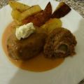 Hackfleisch - Roulade an Rahmsauce