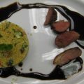 Couscous Salat mit gebratenen Entenfilets
