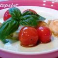 Basilikum Panna Cotta mit geschmolzenen Tomaten[...]