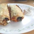 Pfannkuchen-Wraps mit Spinat und Chorizo