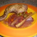 Hähnchen in Rotwein